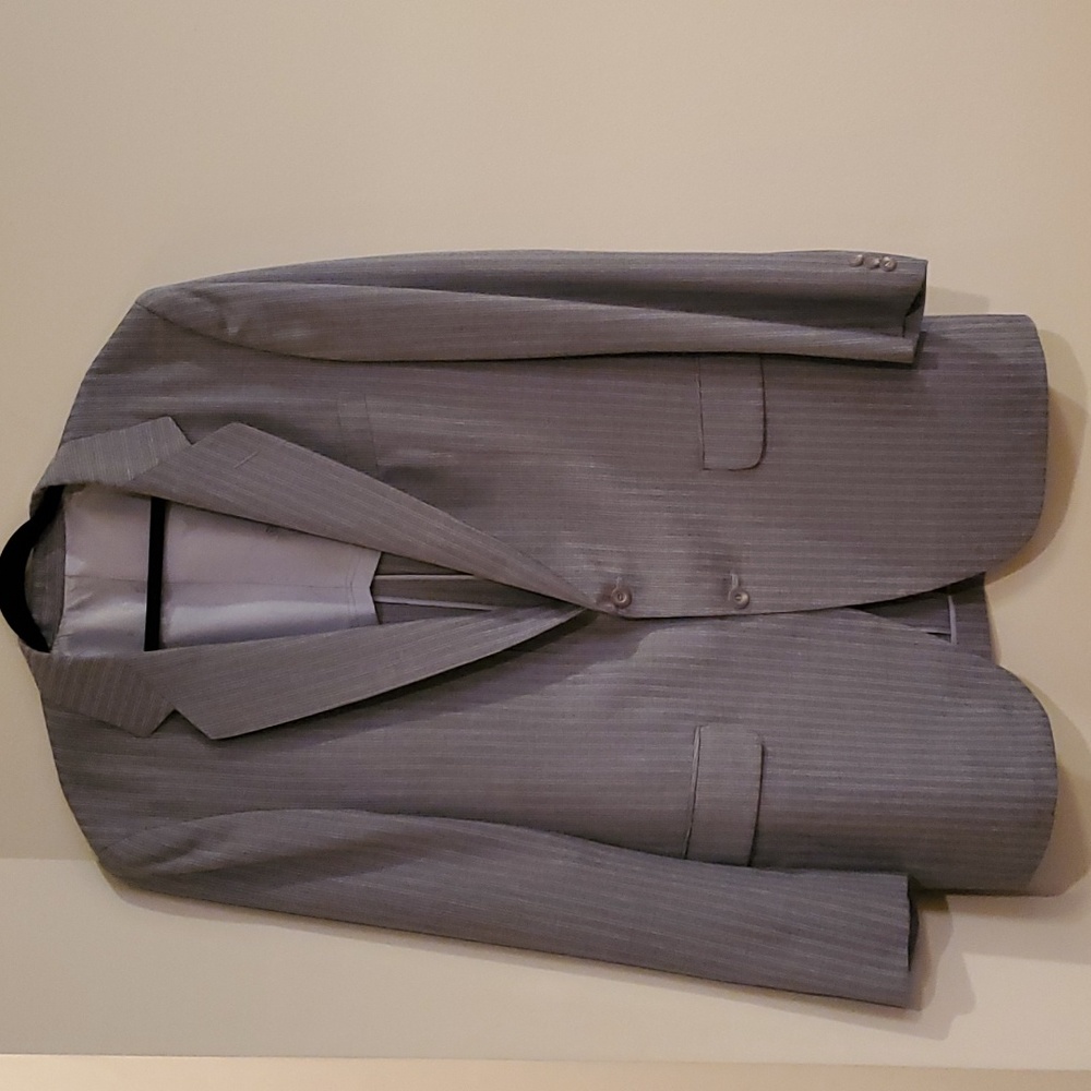 Custom Made No Size Listed Blue Pinstripe Blazer Jacket